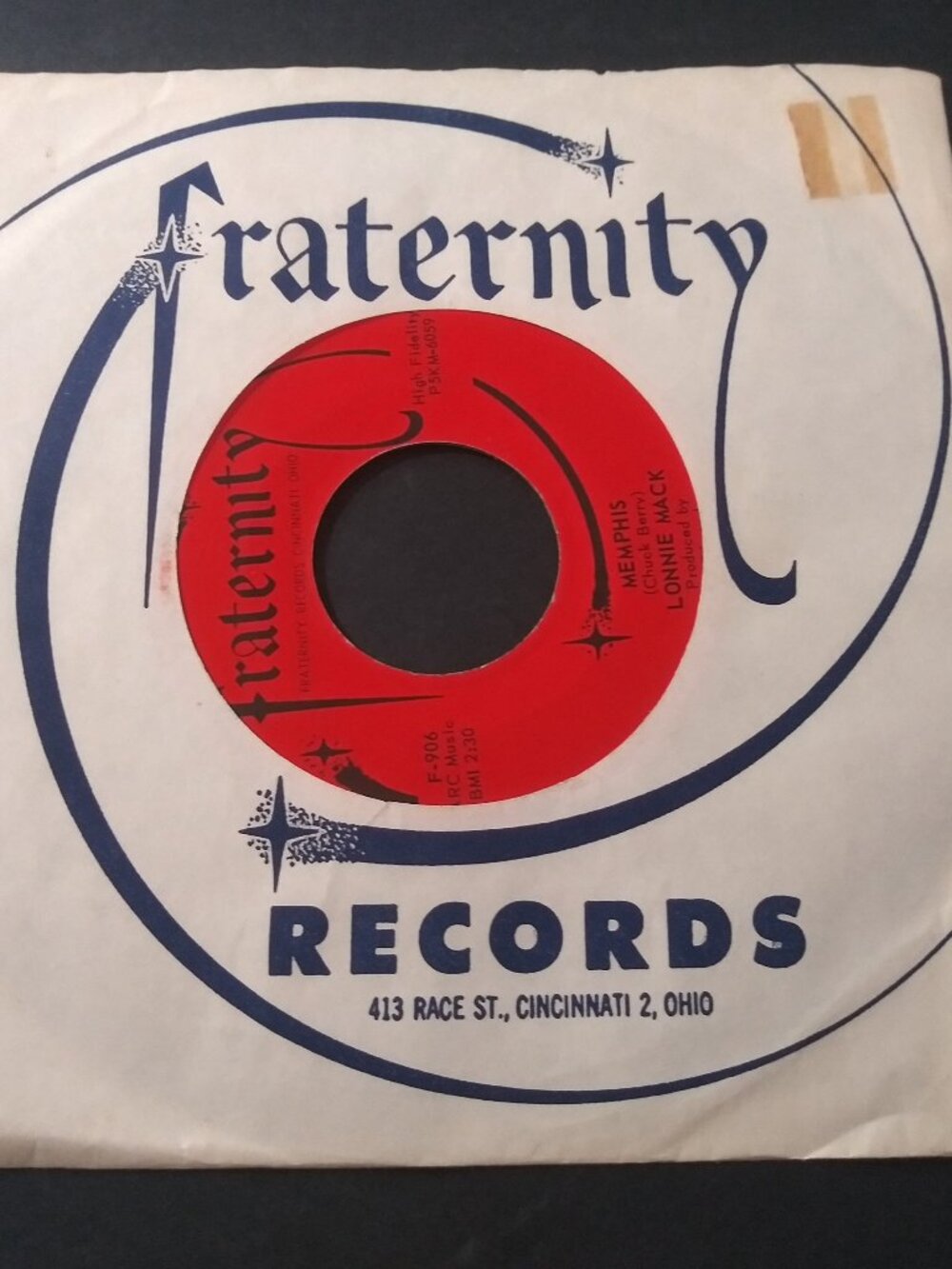 Lonnie Mack – Memphis VG+ Original Fraternity F-906 Record 1963 CINCY BLUES ROCK